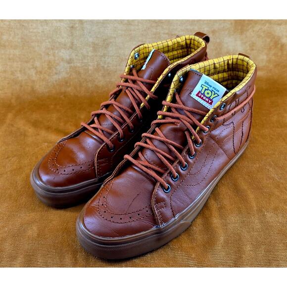 Vans Toy Story Woody Sk8-Hi Reissue PT Brown Leather Mens 9.5 Womens 11 main image 4